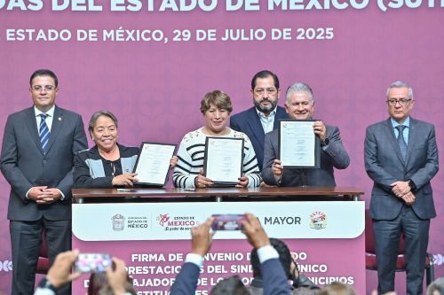 Asiste Francisco Vázquez a firma de convenio GEM-SUTEyM